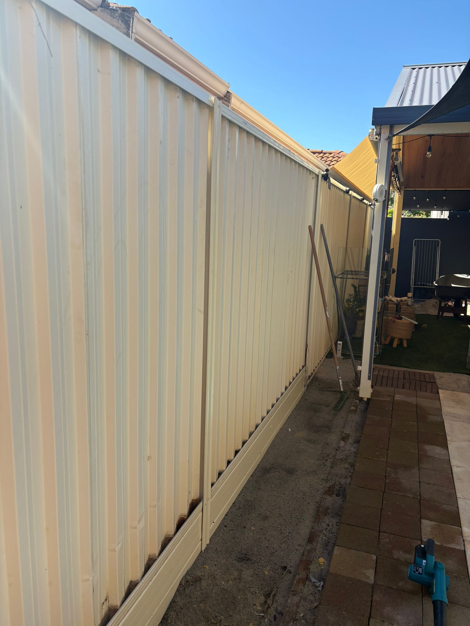 Domain Allywall fencing installed on existing fence line